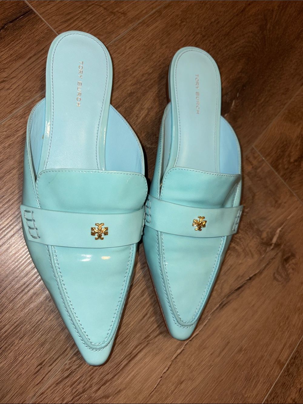Blue Patent Leather Tory Burch Mule